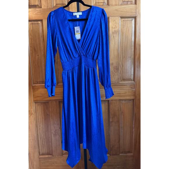 Michael Michael Kors Asymmetrical Silky Dress – Cobalt Blue - MED - NWT - Picture 3 of 6